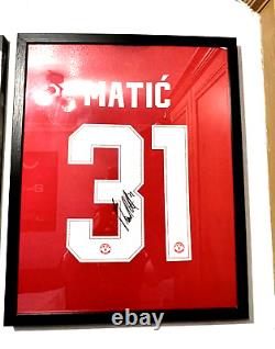 045 Matic Signed and Framed Manchester United Football Shirt with COA