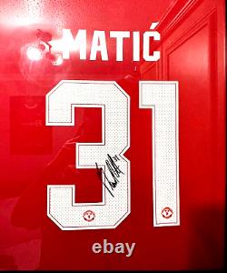 045 Matic Signed and Framed Manchester United Football Shirt with COA