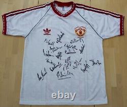 1991 Manchester United European Cup Winners Cup Shirt Squad Signed + COA & Map