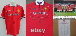 1998-99 Manchester United Treble Winners Home Shirt Squad Signed inc. Beckham