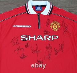 1998-99 Manchester United Treble Winners Home Shirt Squad Signed inc. Beckham