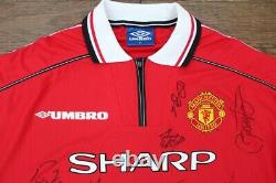 1998-99 Manchester United Treble Winners Home Shirt Squad Signed inc. Beckham