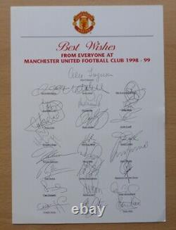 1998-99 Manchester United Treble Winners Home Shirt Squad Signed inc. Beckham