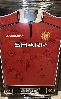 1998-99 Manchester United Treble Winners Home Shirt Squad Signed inc. Ferguson