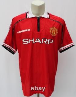 1998-99 Manchester United Treble Winners Shirt Signed by David Beckham No. 7 COA