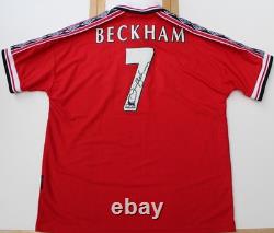 1998-99 Manchester United Treble Winners Shirt Signed by David Beckham No. 7 COA