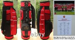 1998-99 Manchester United Treble Winners Signed Golf Bag Ferguson & Solskjaer ++