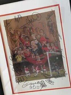 1998-99 Manchester United Treble Winners Squad Signed Framed Picture With COA