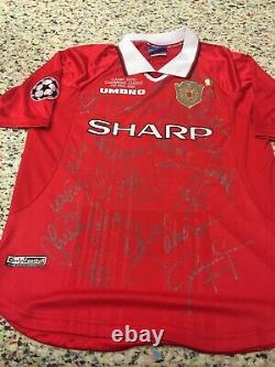 1999 Manchester United Uefa Champions Signed Shirt/jersey + Coa