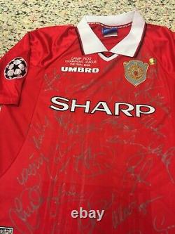 1999 Manchester United Uefa Champions Signed Shirt/jersey + Coa