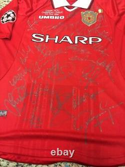 1999 Manchester United Uefa Champions Signed Shirt/jersey + Coa