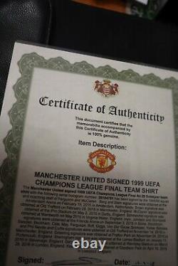 1999 Manchester United Uefa Champions Signed Shirt/jersey + Coa