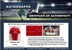 2000-01 Manchester United Champions Home Shirt Multi Signed inc. Ferguson + COA