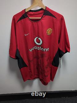 2002 03 Manchester United Champions Home Shirt Squad Signed With Coa- Bnwt
