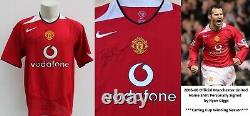 2005-06 Official Manchester United Home Shirt Signed by Ryan Giggs + COA (21951)