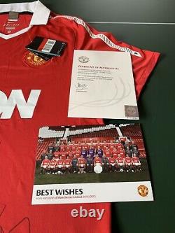 2010/11 Manchester United Signed By 11 Rio Vidic Carrick Park Shirt Man Utd COA