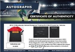 2012-13 Manchester United Champions Training Shirt Multi Signed inc. Scholes COA