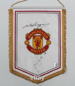 2012-13 Official Manchester United Champions Pennant Signed by Rooney & Welbeck