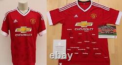 2015-16 Manchester United FA Cup Winners Home Shirt Squad Signed Official COA