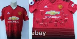 2018-19 Manchester United Home Shirt Signed by 12 Club Legends COA & Map (31600)