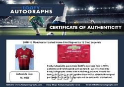 2018-19 Manchester United Home Shirt Signed by 12 Club Legends COA & Map (31600)