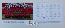 2018-19 Manchester United Mounted Home Shirt Squad Signed inc. Pogba & De Gea