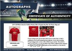 2019-20 Manchester United Home Shirt Squad Signed + COA & Map (22625)