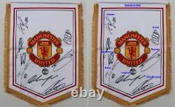 2019-20 Official Manchester United Pennant Multi Signed with COA & Map (23789)