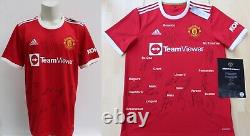 2020-21 Manchester United Home Shirt Squad Signed inc. Ronaldo Official COA RARE