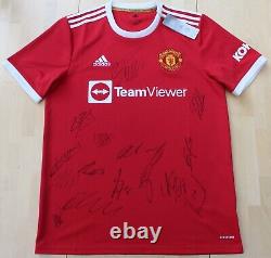 2020-21 Manchester United Home Shirt Squad Signed inc. Ronaldo Official COA RARE