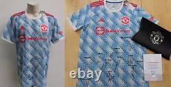 2021-22 Manchester United Away Shirt Squad Signed inc. Fernandes + Official COA