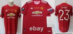 2021 Luke Shaw Signed Manchester United Europa League Final Shirt Official COA