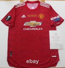 2021 Luke Shaw Signed Manchester United Europa League Final Shirt Official COA