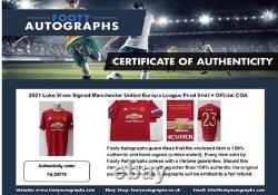 2021 Luke Shaw Signed Manchester United Europa League Final Shirt Official COA