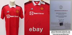 2022-23 Manchester United EFL Cup Winners Home Shirt Signed by Fred Official COA