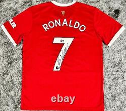 21/22 Manchester United Cristiano Ronaldo Signed Jersey Beckett BAS Small Smudge