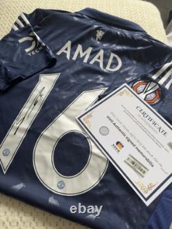 AMAD DIALLO Signed 24/25 Away Manchester United Europa League Shirt With COA