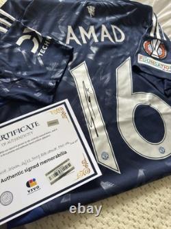 AMAD DIALLO Signed 24/25 Away Manchester United Europa League Shirt With COA