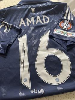 AMAD DIALLO Signed 24/25 Away Manchester United Europa League Shirt With COA