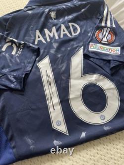AMAD DIALLO Signed 24/25 Away Manchester United Europa League Shirt With COA