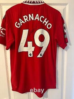Alejandro Garnacho COA Player Issue Manchester United Man Utd Signed Home Shirt