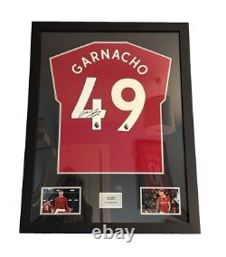 Alejandro Garnacho Hand Signed Manchester United Framed Shirt With COA