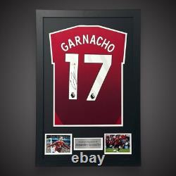 Alejandro Garnacho Hand Signed Manchester United Framed Shirt With COA