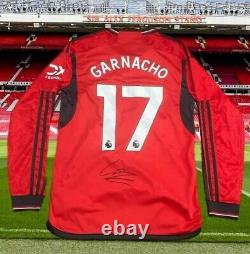 Alejandro Garnacho Hand Signed Manchester United Home Shirt