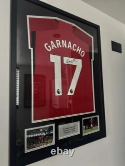 Alejandro Garnacho Manchester United Fc Signed Framed Shirt With Coa