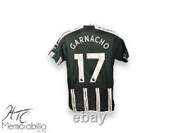 Alejandro Garnacho Manchester United Signed 23/24 Away Football Shirt CO