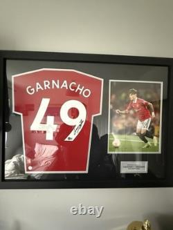 Alejandro Garnacho Manchester United Signed Shirt Framed