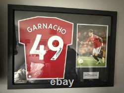 Alejandro Garnacho Manchester United Signed Shirt Framed