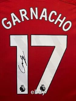 Alejandro Garnacho Signed Manchester United 2023/24 Framed Home Shirt with COA