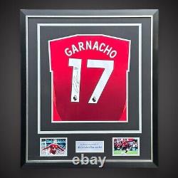 Alejandro Garnacho Signed Manchester United Deluxe Framed Shirt With COA £349